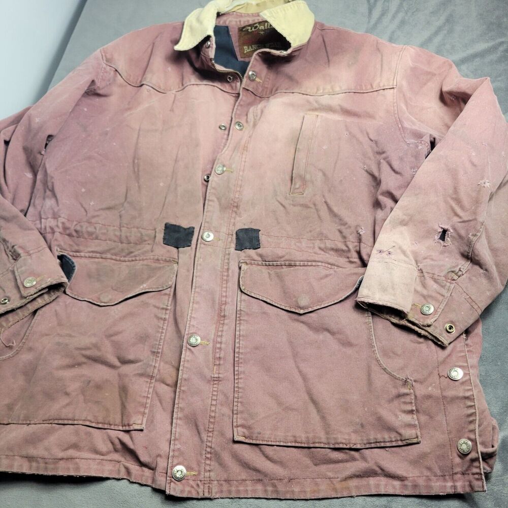 Vintage Walls Ranch Wear Work Jacket With Corduroy Collar - Distressed Style Men